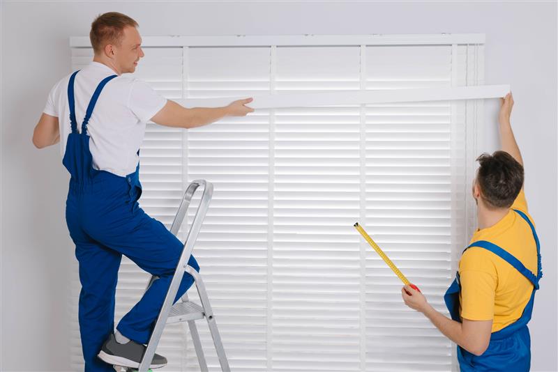 Two man installing shades in Tucson, Arizona